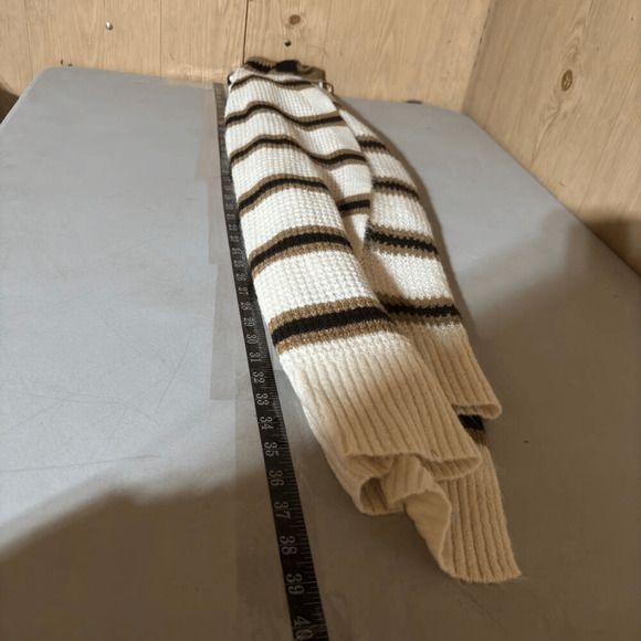 Women's Striped Open Midi Cardigan Size Medium Casual Cozy 90s Academia Y2K - Picture 4 of 12